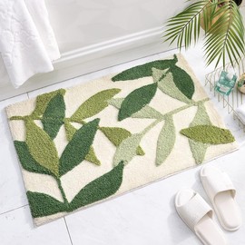 Treer Bath Mat Non-Slip Washable Bath Mat Fluffy Soft Microfibre Bathroom Rug Absorbent Bath Mat for Bathroom Bath Entrance 45 x 65 cm