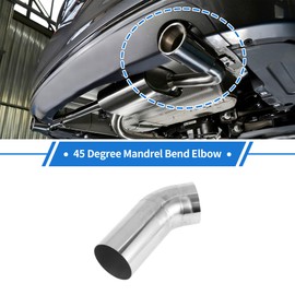 X AUTOHAUX 76mm/2.99" OD Extended Exhaust Bend Elbow Pipe Exhaust Pipe 1mm/0.04" Bilateral Flat Mouth Polishing 150mm/5.91"(L) 45 Degree