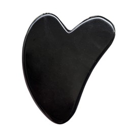 Hslutiee Natural Healing Crystal Gua Sha Scraping Board Massage Tool for SPA Acupuncture Therapy Acupoint Trigger Point Treatment Whole Body Skin Heart Shaped, Black Obsidian