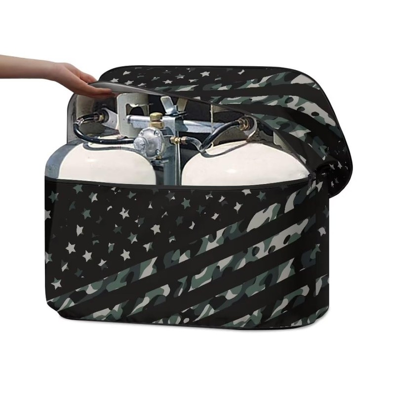 Horeset Camo American Flag 30lb Propane Tank Cover for Double