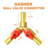 GASHER 2 PCS 3 Way Shut Off Ball Valve, 3/8"