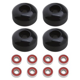 Create idea 4X 95A Skateboard Wheels 52x32mm Black with 8X S608 Skateboard Bearings Anti-Slip Drift Freeline Indoors Outdoors for Grils and Boys