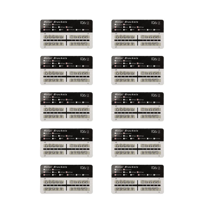 200pcs Dental Brackets Brace Highly Polished Metal Teeth Bracket Brace