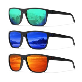 Ninesun Classic Square Sunglasses for Men and Women Lightweight Polarized Driving Sun Glasses with UV Protection V1 (Green/Dark Blue/Red)