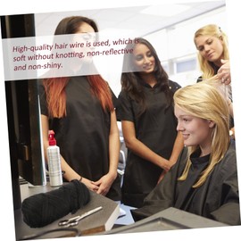 Healeved 2 Rolls Hair Extension Wires, Polypropylene Silk Wig Thread, Lightweight and Comfortable, Black, Ideal for Braiding and Styling, for Holiday Events and Daily Use