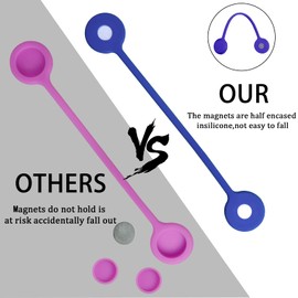 Motiloo Reusable Magnetic Cable Ties for Bundling and Organizing, Holding Stuff, Book Markers, Fridge Magnets Twist Ties(10 Colors - 10 Pack)