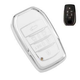 [LETINGFAR] キーケース トヨタ用 スマートキーケース キーカバー 柔らかい TPU素材 6ボタン トヨタALPHARD専用設計 トヨタ アルファード ヴェルファイア ベルファイヤー クラウン マークX RAV4 等に適用 キーケース (ホワイト)