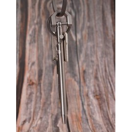 TIKIDESIGN TKP1 Mini Titanium EDC Pen Bolt Action Pen Keychain Pen with Black Refills and Keyring, Personality Creative Signature Pen for EDC Work Business