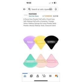 Unbranded 6 Pieces Face Powder Puff with a Travel Case Multi Colors