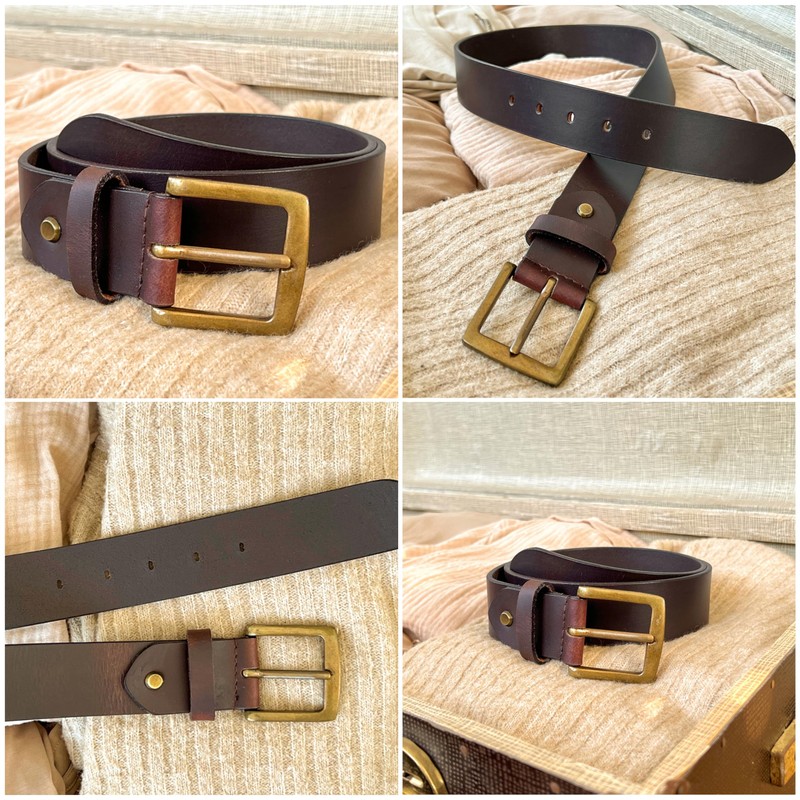 Gusti Jori Simple Leather Belt with Golden Buckle Accessories Women's