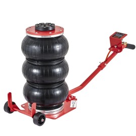 3 Ton/6600 Lbs Triple Bag Air Jack Fast 3-5s Lifting 17.7 Inch/450 mm Lift Six Steel Pipes Car Jacks"Color: Red Color, Load Capacity: 3 T