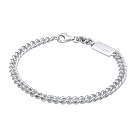 Kuzzoi 0204362022 Men's Silver Bracelet with Curb Links (5 mm) for Men, Curb Bracelet Made of Solid 925 Sterling Silver, Men's Bracelet with Lobster Claw Clasp Length 19-23 cm, Sterling Silver