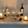 Tabletop Flower Crystal Candelabra with 3arm,Decorative Crystal Lotus Flower Candle