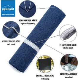 Microfibre Towel Set - for Sauna, Fitness, Sports, Beach Towel, Sports Towel, Navy Brush S: 80 x 40 cm