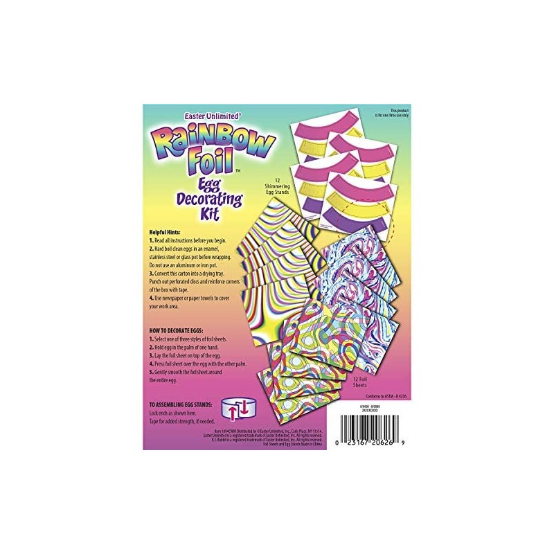 RAINBOW FOIL Easter EGG DECORATING KIT
