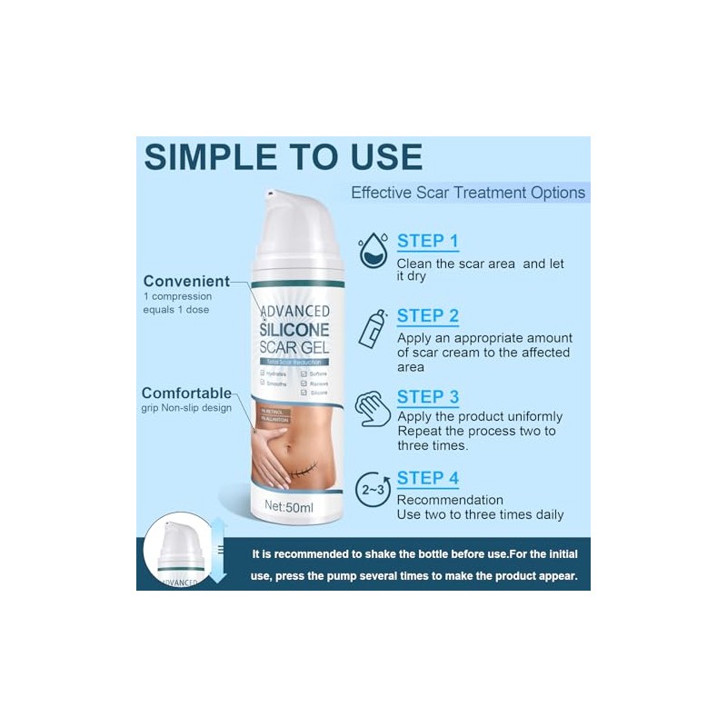 Mitgary Crema Avanzada Para Cicatrices, Gel De Silicona Para Cicatrices,