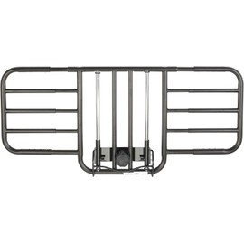 INTEGRITY UNITED COSTCARE Assisting Half Length Bed Rail, Tool Free Adjustable Width, with Black Finish, Brown Vein, Half Length for Homecare Bed Used Only (1 Pair)