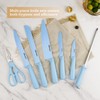 Elitequo 8 Piece Kitchen Knife Block Set with Sharpener,Dishwasher Safe,German