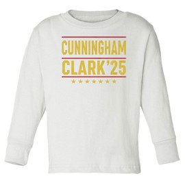 Cunningham Clark 2025 Inspired - Indiana Duo Tribute Toddler Long Sleeve Tshirt (White, 3T)