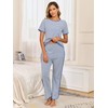 Donnalla Soft Pajamas for Women Set Cotton 2 Piece Stripe