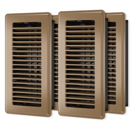 Floor Register 4x10 - 4 Pack Floor Vent Covers for Home Floor Heavy Duty Steel Walkable Floor Vents Air Vent Covers for Sidewall and Floor, Brown