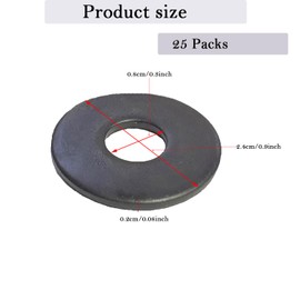 25 PCS 304 Stainless Steel Flat Washers | A2/V2A Grade Metal Spacers for Bolts, Screws & Nuts,Large Flat Repair Washers, Round Metal Washer Spacers for Bolts, Screws, Nuts (Black) (M8(24 * 2mm))