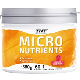 TNT Multivitamin Powder with 24 Vitamins & Minerals (360 g) • Vitamin Complex with Green Tea Extract, Spirulina & Coenzyme Q10 • Micronutrients (Raspberry)