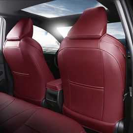 CocheFamilia Custom Fit Corolla Car Seat Covers for Select Toyota Corolla 2023 2024 2025 Hybird SE & 2023 2024 Hybird Nightshade - Full Set,Leather(Burgundy)