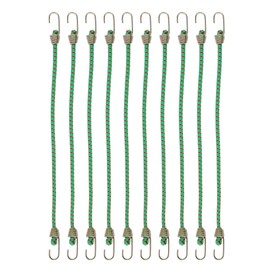 INFINAUTO Latex Mini Rope Luggage Rope 25cm Motorcycle Trailer Trucks Cargo Adjustable Bungee Cords with Metal Buckle Green 10pcs