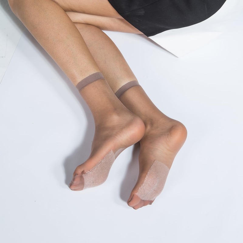 Mcool Mary 12 Pairs Womens Sheer Ankle Socks Nude Stocking