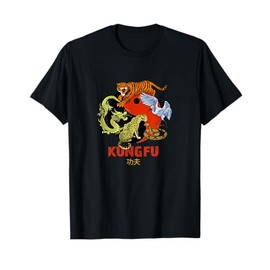 Kung Fu - Five Animals Forms, Chinese Martial Arts T-Shirt