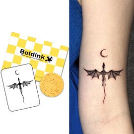 Boldink Semi-permanent Tattoos,Realistic Fake Tattoos,Last 7-15 Days,Waterproof Non-reflective Temporary Tattoo Stickers,Cruelty-free,Uniquely Designed Exquisite Packaging(Pterosaur)