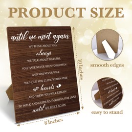 Wedding Memorial Sign, Wedding Party Supplies For Reception, Until We Meet Again Wedding Sign With Stand, Rustic Wooden Tabletop Decor For Wedding, Funeral Sympathy Remembrance Gifts, 16