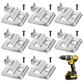 8 Pack Belt Clip Fit for Dewalt, Tool Belt Clip with Screws Stainless Steel for Dewalt, Belt Clips Hook Tools Drill Clip Tool Belts for 20v Power Tools