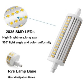 R7s 118mm 20W LED Bulb, Dimmable J Type Double Ended Flood Light, 200W Halogen T3 Replacement, 120V 2500 Lumen, Wall Security Floor Standing Lamp for Work and Home, Pack of 2 (3000K Warm White)