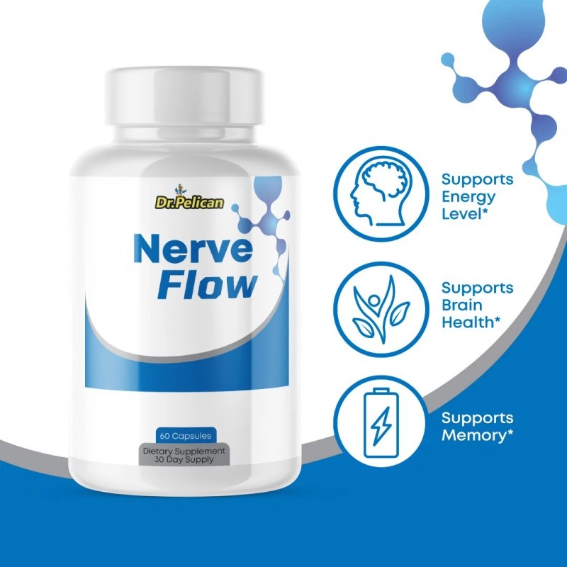 Pelican Vitamins Nerve Flow- Nerve & Brain Health Support- 60