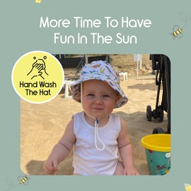 Ziggle Baby & Toddler Sun Hat – Boys Girls Summer Bucket Hat with Adjustable Chin Strap, Lightweight, Breathable, Perfect for Travel, Outdoor Play and Beach Trips