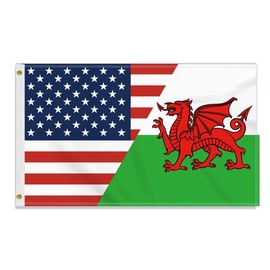 3×5 FT USA Welsh Flag, Large 150D America Welsh Outdoor Banner,Double Side Printing American Decor For Patio Garden With Brass Gromment