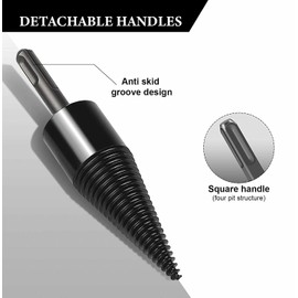 High Speed Twist Firewood Drill Bit Wood Splitter Screw Splitting Cone Driver (42mm Square Shank)