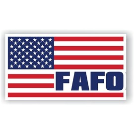 FAFO American Flag Red White Blue Full Color Decal Sticker Turbo Diesel Truck 7.3 GEN X 70s 80s Kids Funny Dad Mom