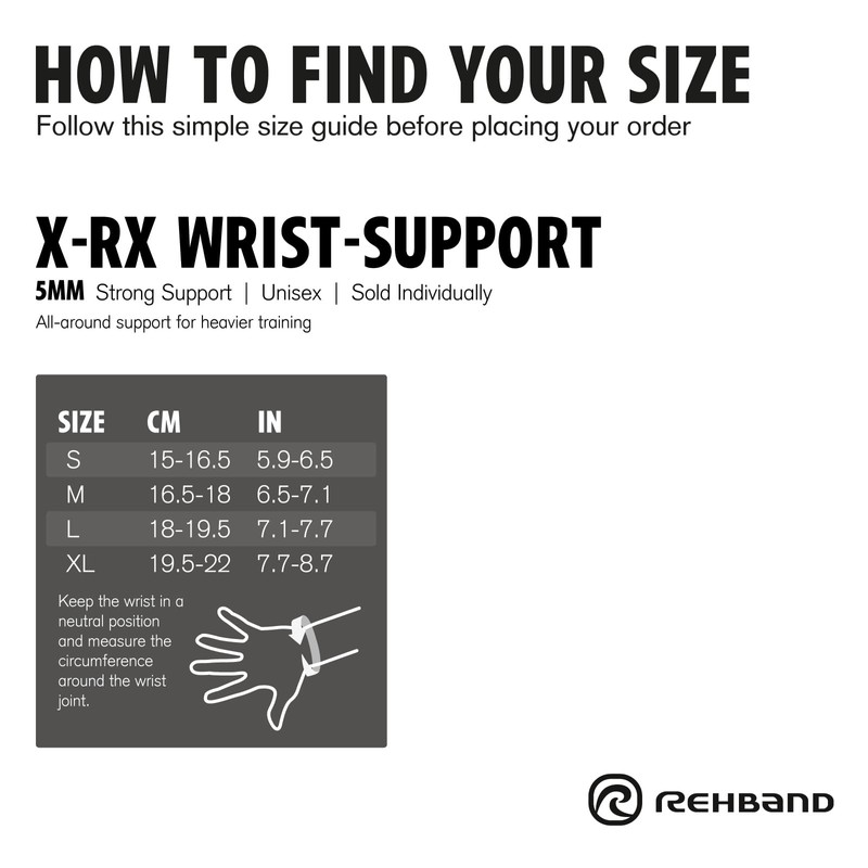 Rehband Power Max Neoprene Wrist Support Strength Training Stabilising Bandage