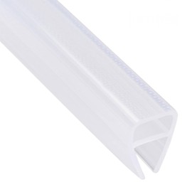 TA-VIGOR U-Type Shower Door Bottom Seal Strip, 8mm Drip Rail - 10mm Glass x 1000mm Length, Frameless Glass Shower Door Sweep Silicone for Shower Door Seal