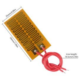 12pcs Film Heater Plate Adhesive Pad 12V 7W PI Heating Elements Film Strip Heater Adhesive Polyimide Heater Plate 12V 7W+12V 12W(with 15cm/5.9inch Wire)