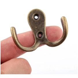 Volunx Coat Hooks Vintage10 Sets Cast Antique Wall Mounted Coat Hooks, Door, Robe, Clothes, Hats, Bags, Keys, Hanging Bronze, Black, Gold, Silver (Bronze -10 Hooks)