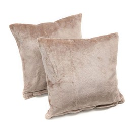 MALIKA Set of 2 Cashmere Touch Fleece Cushion Covers, Sofa Cushion Cover, Couch Cushion Cover, Size: 2 x 40 x 40 cm, Design: Taupe