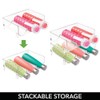 mDesign Plastic Stackable Water Bottle Holder Bin, Storage Organizer for