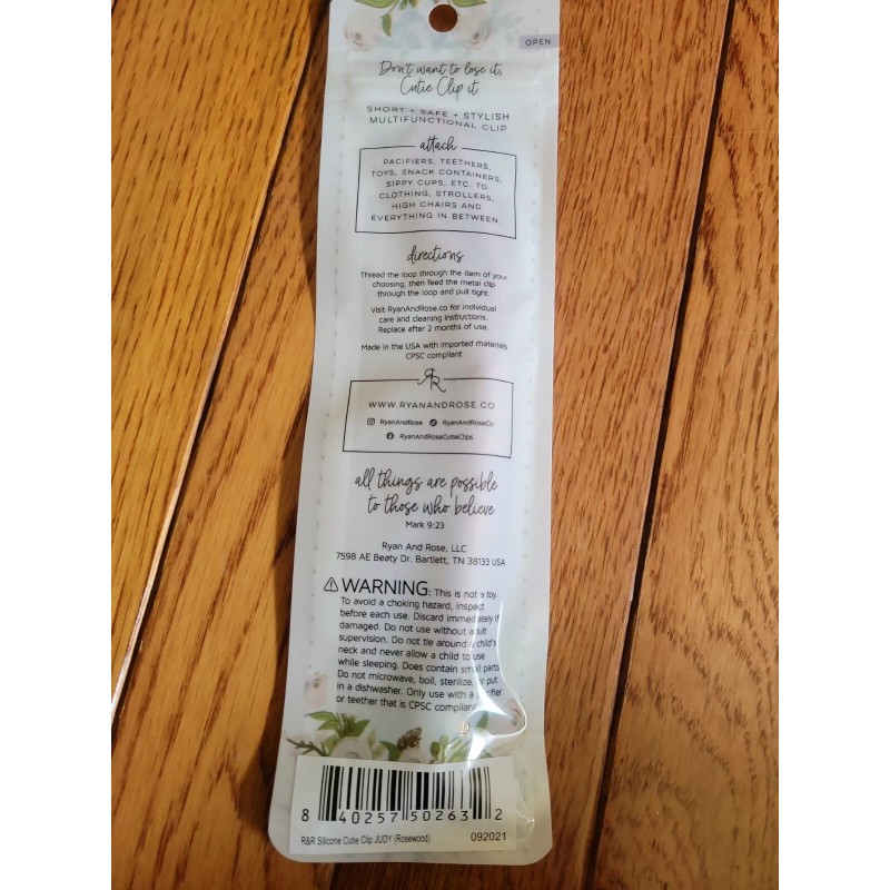 Ryan & Rose Pacifier Cutie Clip rosewood NEW