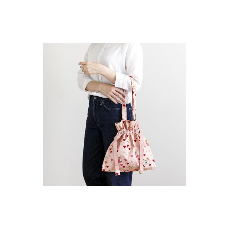 Kurahashi Rei Drawstring Tote Bag, Heart SKRF830