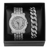 Techno Pave Men's 45mm Iced Out Roman Dial Watch with