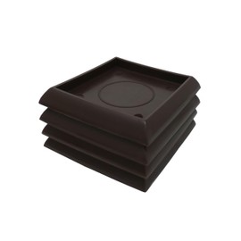 SoftTouch 4653395N Furniture Caster Cups Square for Carpet or Durable Hard Floors, 2 Inch, 4 Pack, Brown, 4 Piece